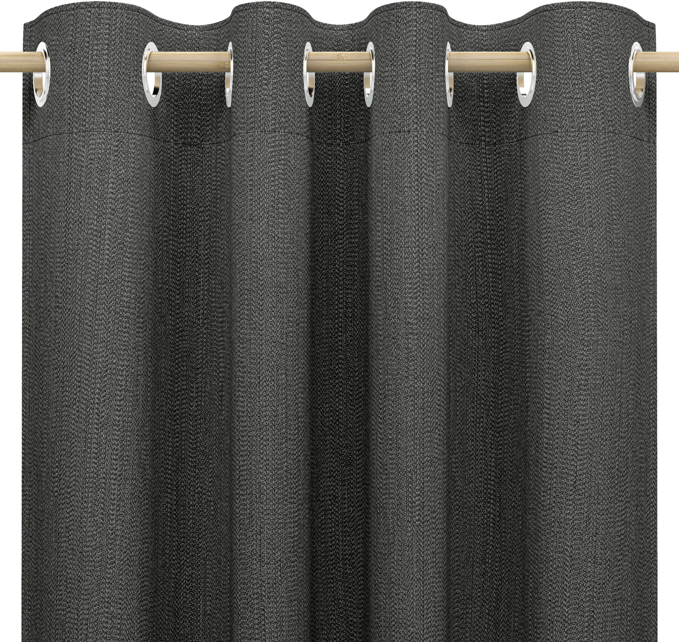 Neutex For You! Vorhang NEUTEX FOR YOU "Monza" Gr. 1, grau (anthrazit), B:146cm H:245cm, Baumwolle, Polyester, Gardinen, Vorhang anthrazit 245cm, Ösen, 146cm