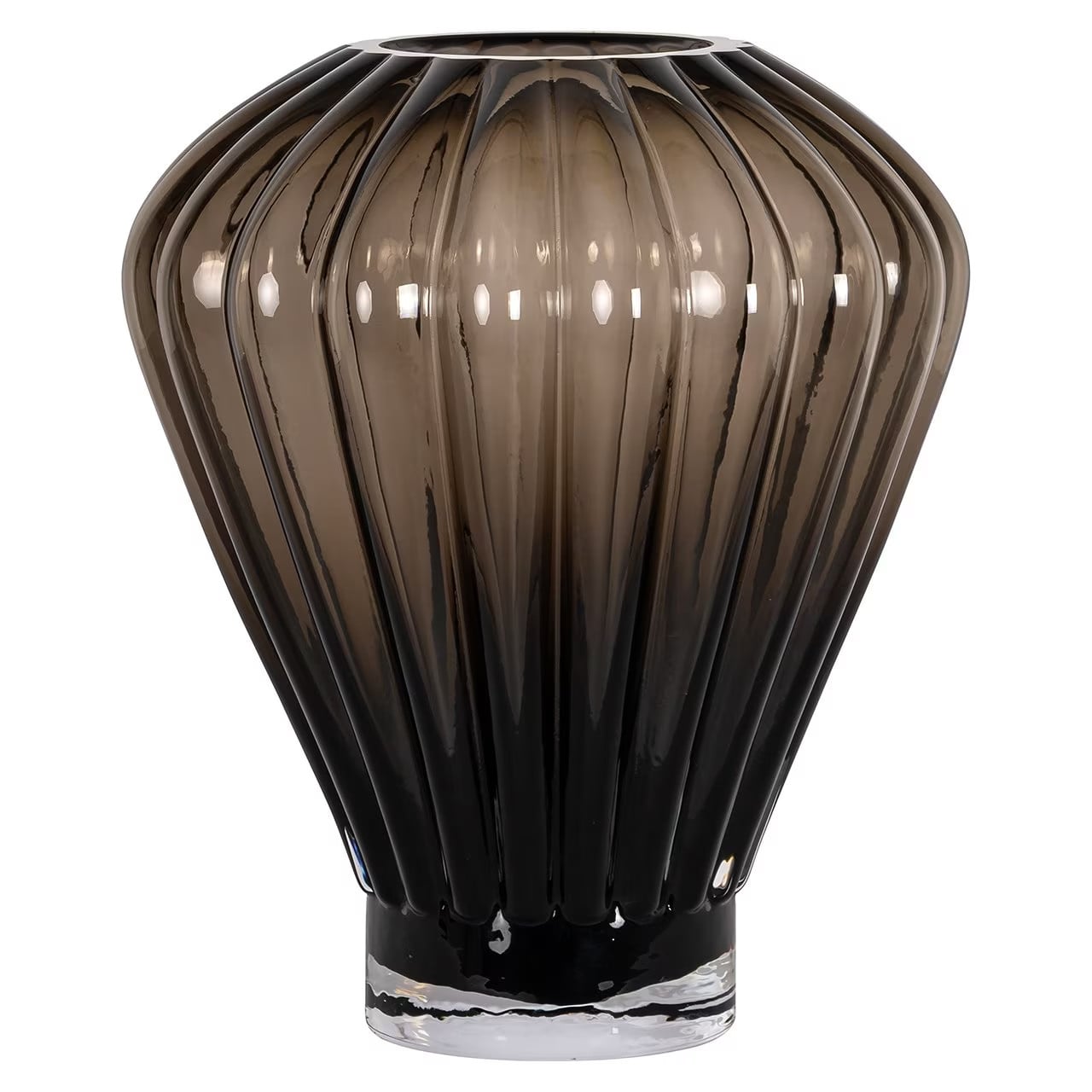 Richmond Interiors Shani Glas Vaas, Bruin, Hoogte: 35 cm