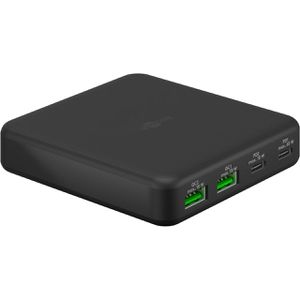 Goobay USB-Ladegerät 65813 GaN Multiport, 65 Watt, 2x USB-C und 2x USB-A, 4 Ports, Schnellladegerät