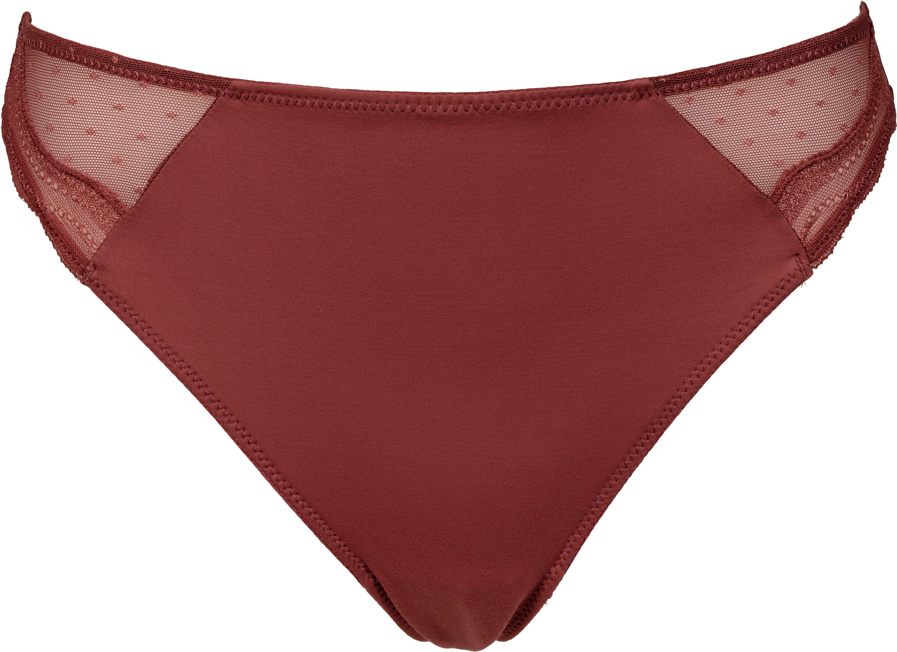 String AFTER EDEN, Damen, Gr. S, braun (berry), Obermaterial: 87% Nylon, 13% Elasthan, körpernah, Unterhosen String, mit Spitzendetails berry S