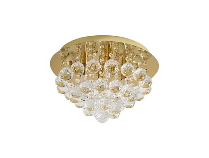 Lindby Plafonnier Gillion à intensité variable (Moderne) en Doré Cristal e. a. pour Salon & Salle manger (à 4 lampes\, G9) cristal plafonnier lampe