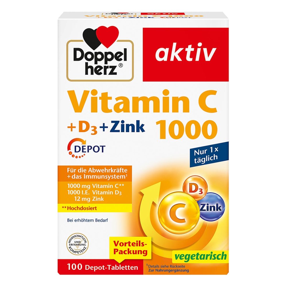 Queisser Pharma GmbH & Co. KG Doppelherz Vitamin C1000 +D3+Zink Depot Tabletten 17620528