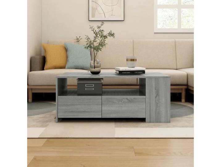 Table basse Sonoma gris 102x55x42 cm Bois d'ingénierie 112258