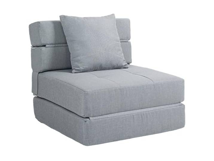 HOMCOM Schlafsessel klappbar 2-in-1 mit Bettfunktion 120 kg Hellgrau Schlafsofa, Klappsessel, Relaxsessel mit Kissen, Klappsofa faltbar, Gästebett Wohnzimmer, Schlafzimmer