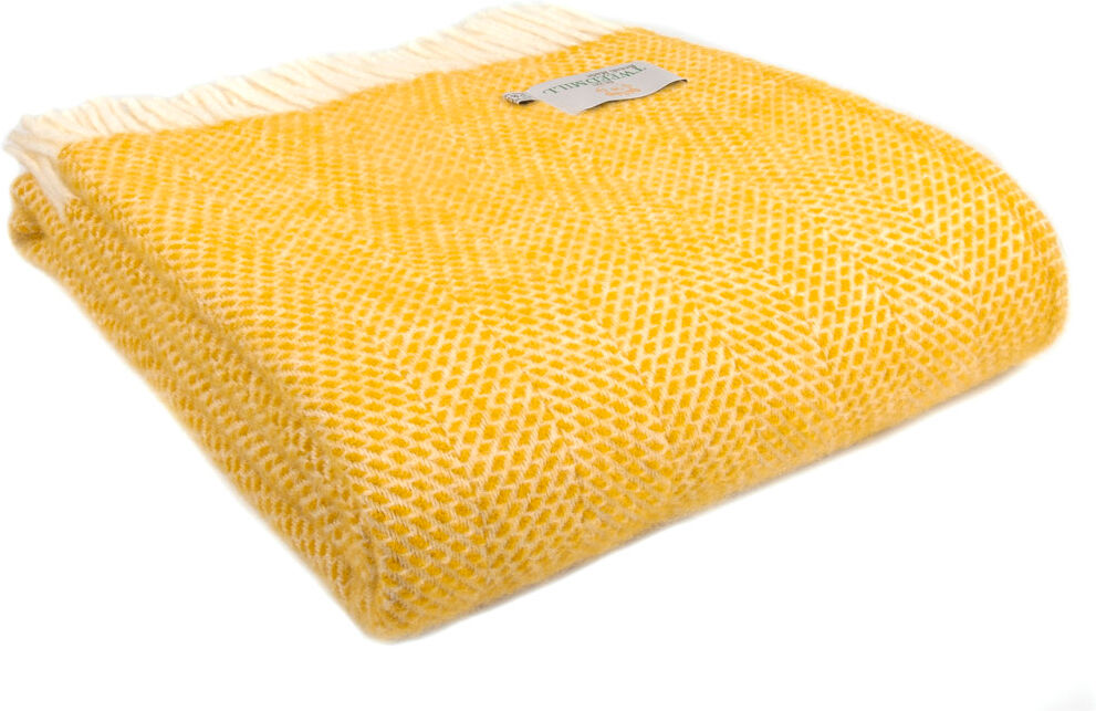 Tweedmill 100% Pure New Wool Throws Yellow 59cm W X 72cm L