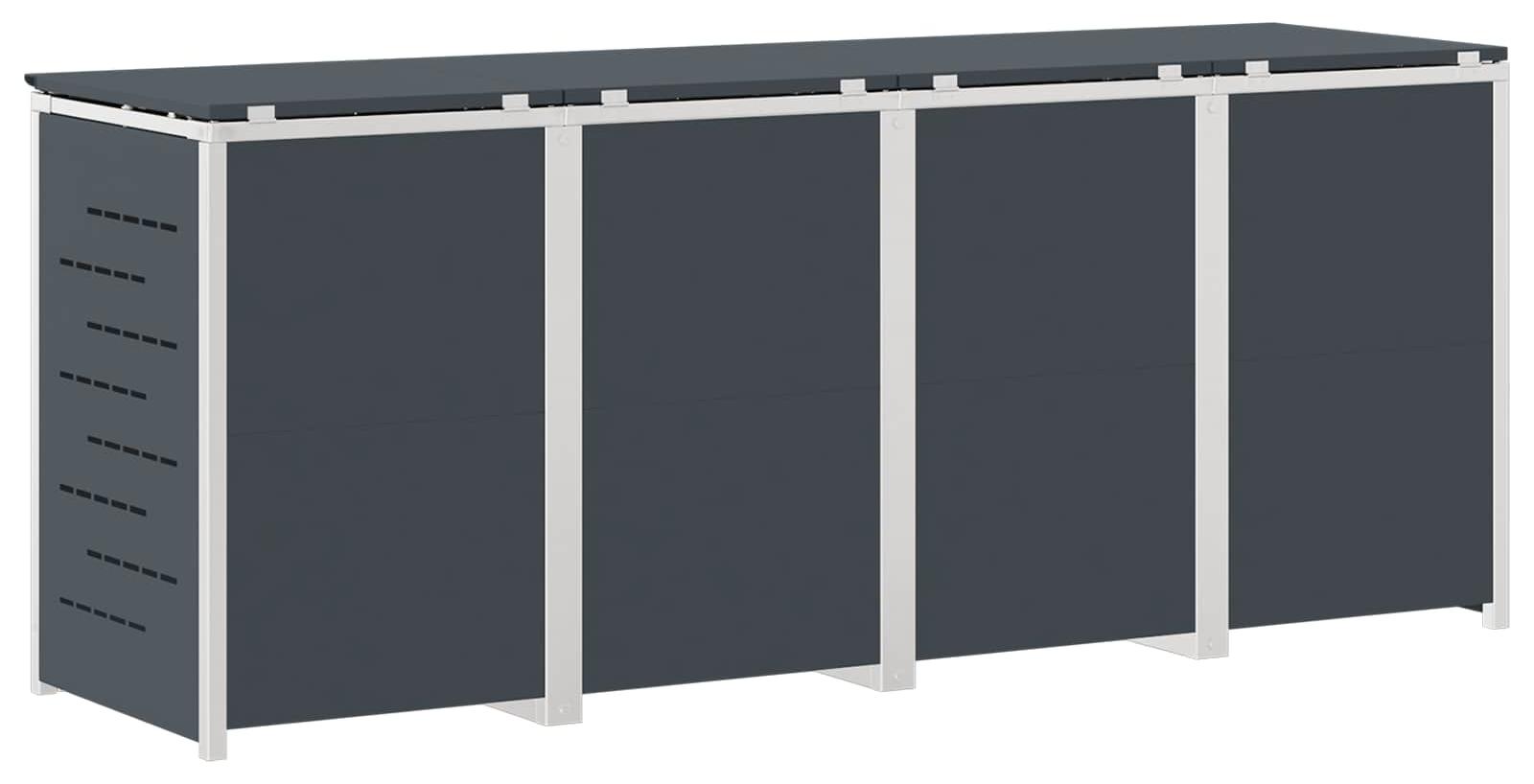 Mülltonnenbox for 4 Bins 240L Edelstahl Anthrazit