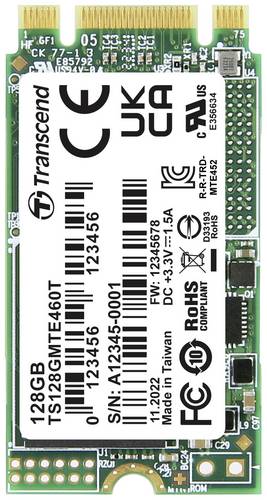 Transcend MTE460T 128GB Interne M.2 PCIe NVMe SSD 2242 PCIe NVMe 3.0 x2 Industrial TS128GMTE460T