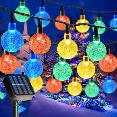 Uplifted Finds High Performance IP65 Crystal Globe Solar String Lights For Professional Outdoor Decor 5 M 16 Ft colorful