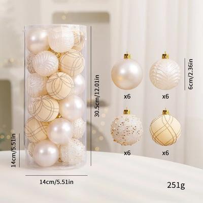Inspired Living Premium Flocked Christmas Ball Ornaments Elegant Christmas Tree Decorations & Window Display Ornaments e