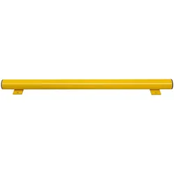 PROREGAL Unterfahrschutz Balken | Inkl. 2 Bodenplatten | HxBxØ 8,6x125x7,6cm | Kunststoffbeschichteter Stahl | Gelb