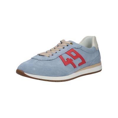 Plateausneaker ARA "Ara Sneaker Veloursleder", Damen, Gr. 42, blau (blau, rot), Veloursleder, Schuhe Plateausneaker