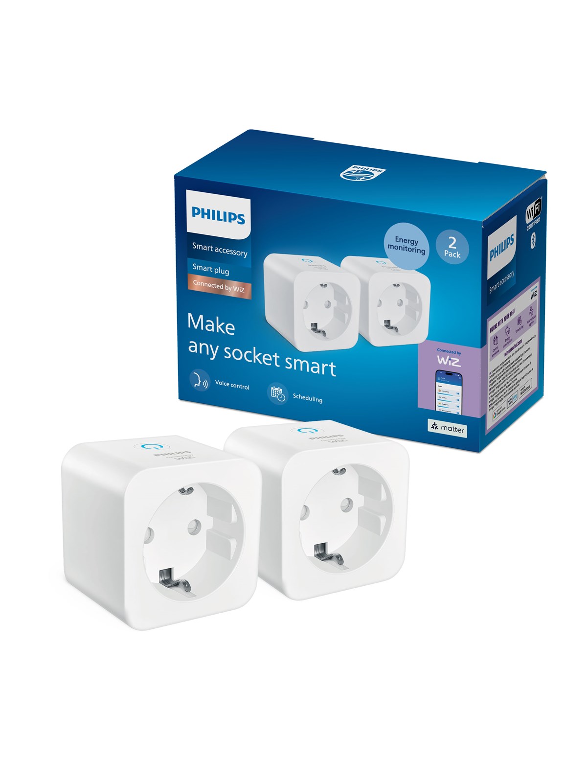 Philips Smart Lighting Smart Plug mit Energiemessgerät 2er-Pack