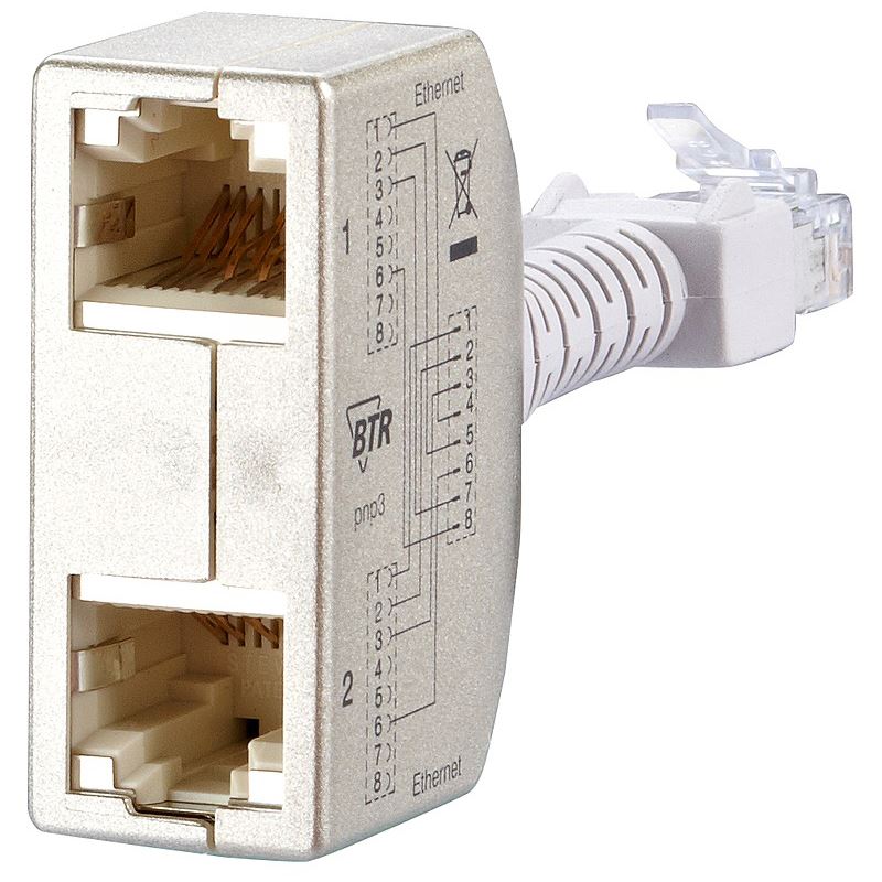 Metz Connect BTR Cable Sharing Adapter, Cat 5, 2x Ethernet