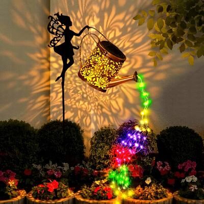 Uplifted Finds Iron Solar Lantern Outdoor Decorative Pathway Garden Light fairy Colourful