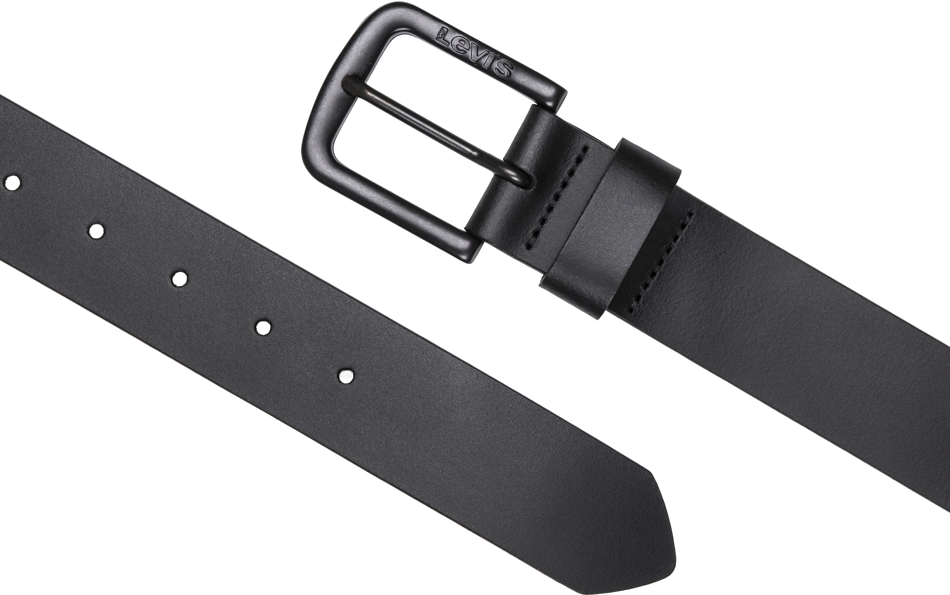 Ledergürtel LEVI'S "SEINE METAL GÜRTEL", Herren, Gr. 85, schwarz, Leder, unifarben, Gürtel Ledergürtel, SEINE METAL BELT schwarz 85
