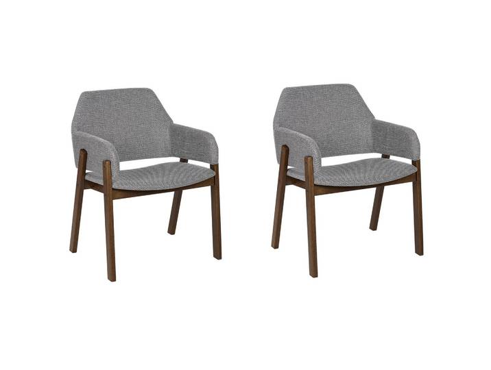 STUHL 2er-Set Polyester Grau Albion