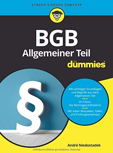 André Niedostadek - BGB Allgemeiner Teil für Dummies - Preis vom 01.10.2026 17:08:56 h