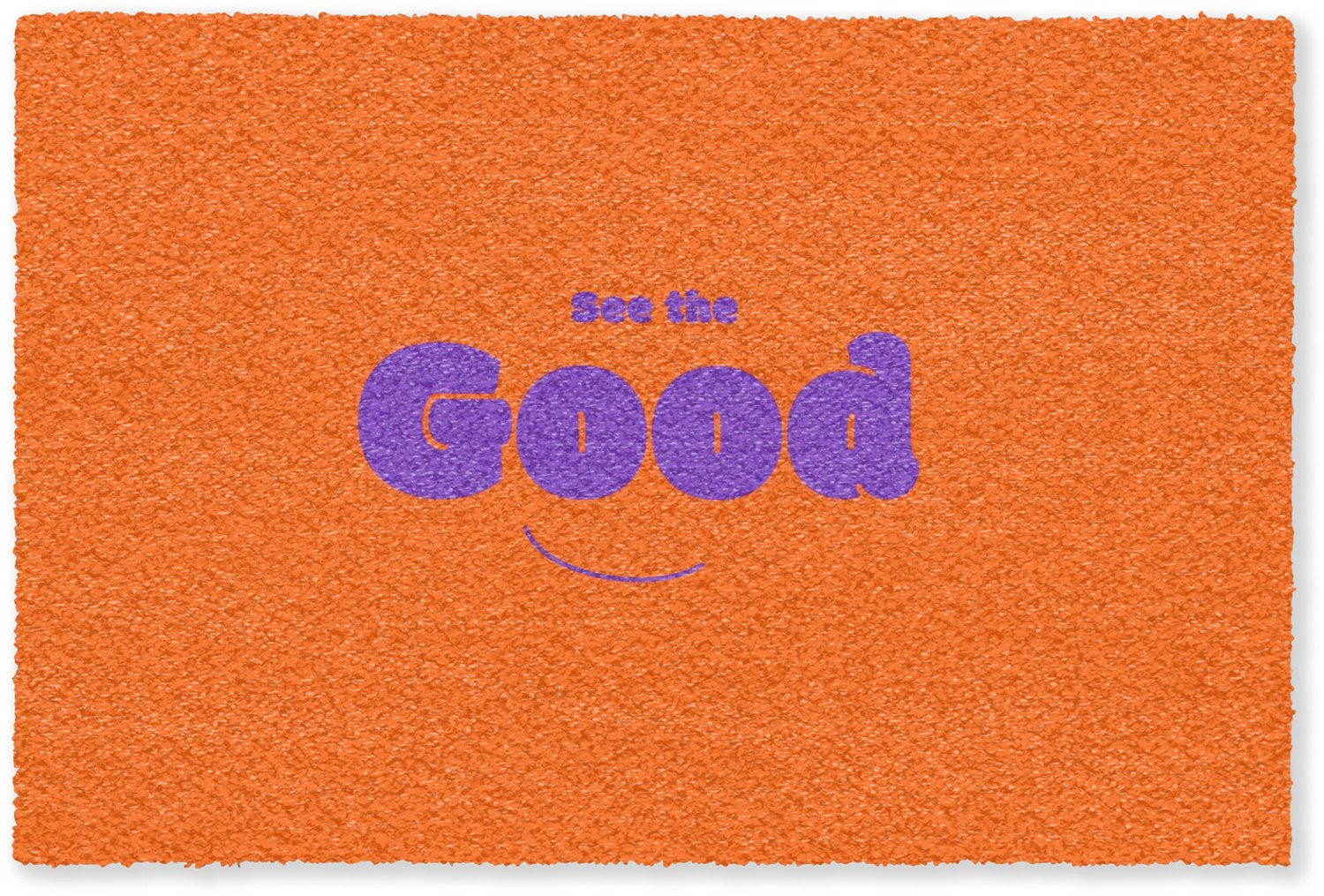 MuchoWow Deurmat See the good met Smiley print - Paars en Oranje - 90 x 60 cm