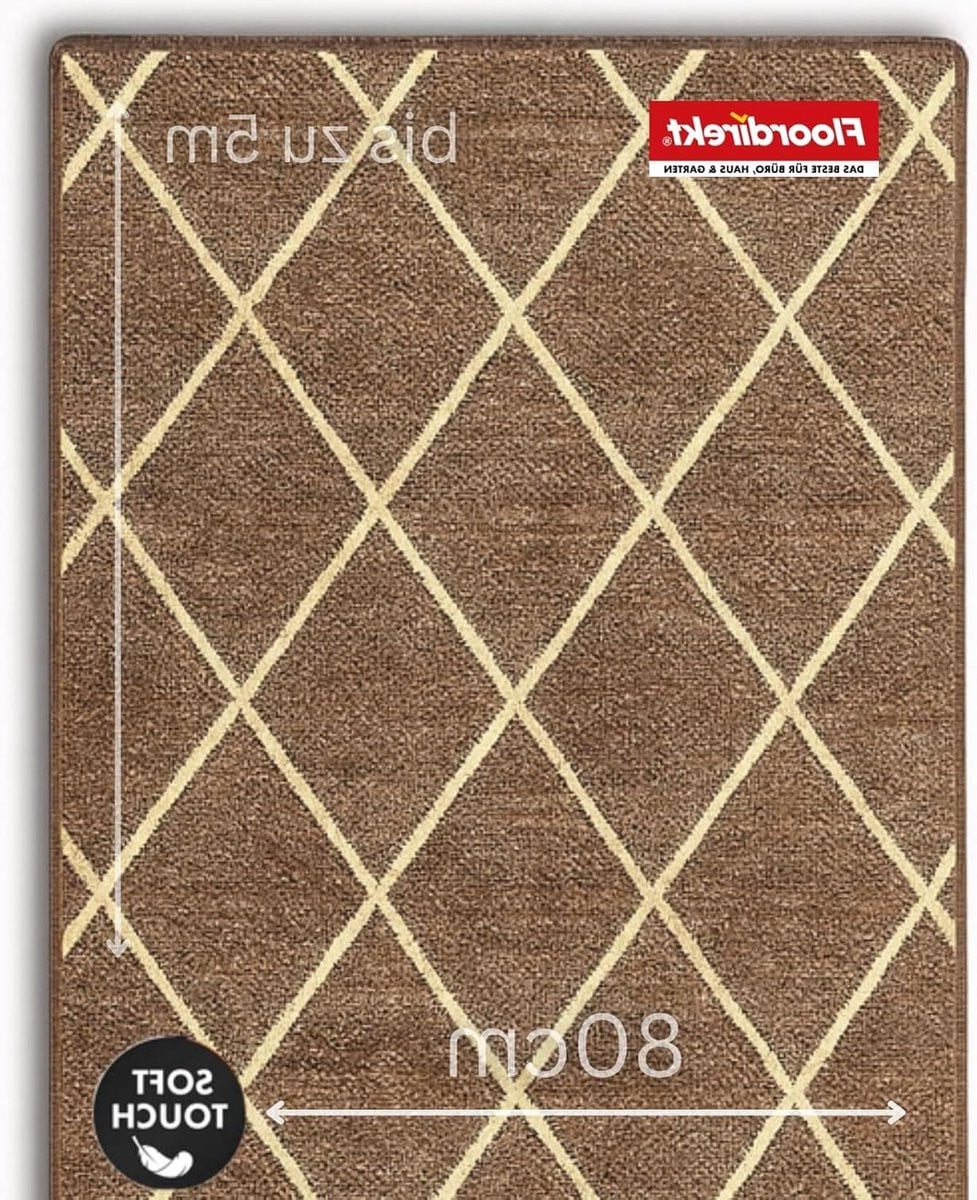 Bruine Karpet Runner Vloerkleed met Anti-slip Gelzool, 80 x 200 cm