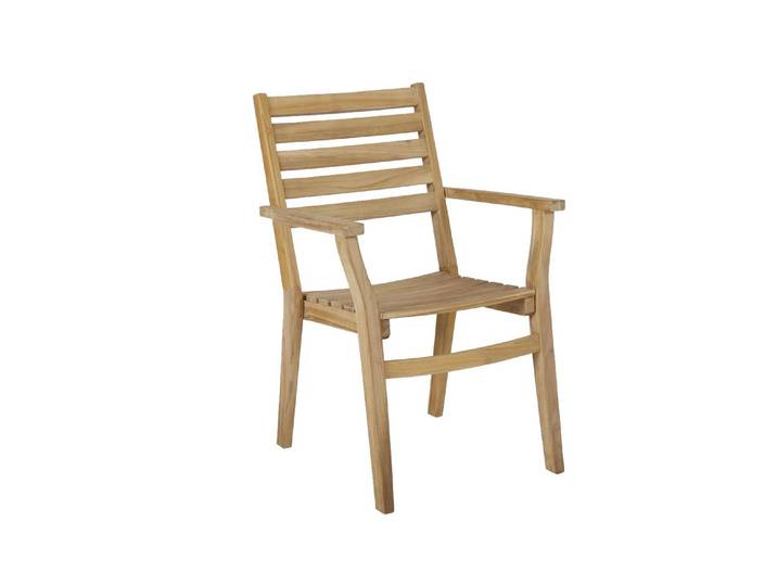 2er Set Brafab Keros Gartenstuhl Teak natur stapelbar