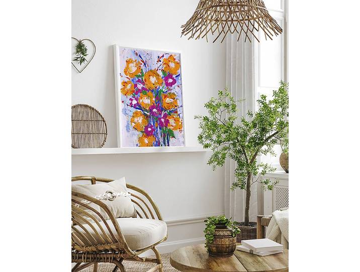 Tableau déco Abstract Bouquet Matériau : Matière plastique, Bois massif Surface en bois : Laqué Type de matière synthétique : Verre acrylique