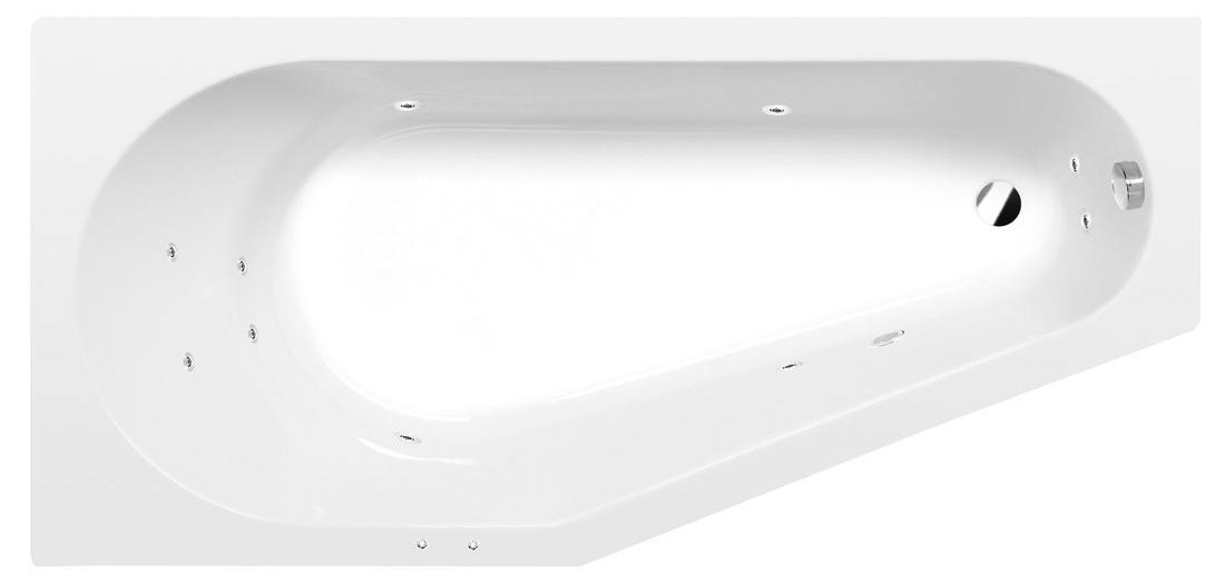 Polysan PROJEKTA L Whirlpool-Badewanne, 160x80x44cm, Active Hydro, Chrom