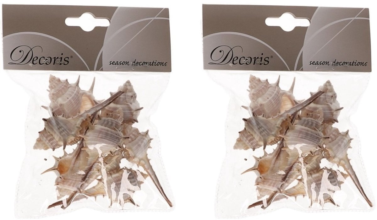 Decoris Decoratie schelpen Thorn - 5 zakjes - 6 cm - Natuurlijke schelpjes voor maritieme woondecoratie