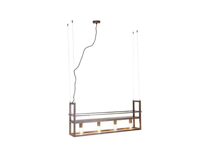 Suspension industrielle rouille avec étagère 4 lumières - Cage