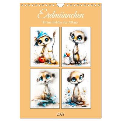 Erdmännchen. Kleine Helden des Alltags (Wandkalender 2027 DIN A4 hoch), CALVENDO Monatskalender