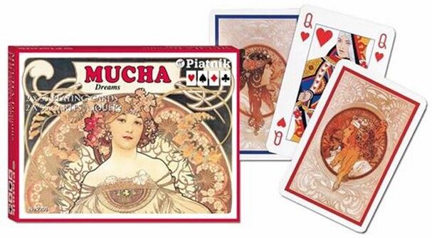 Coffret 2 jeux de cartes Bridge Mucha : Dreams - Piatnik