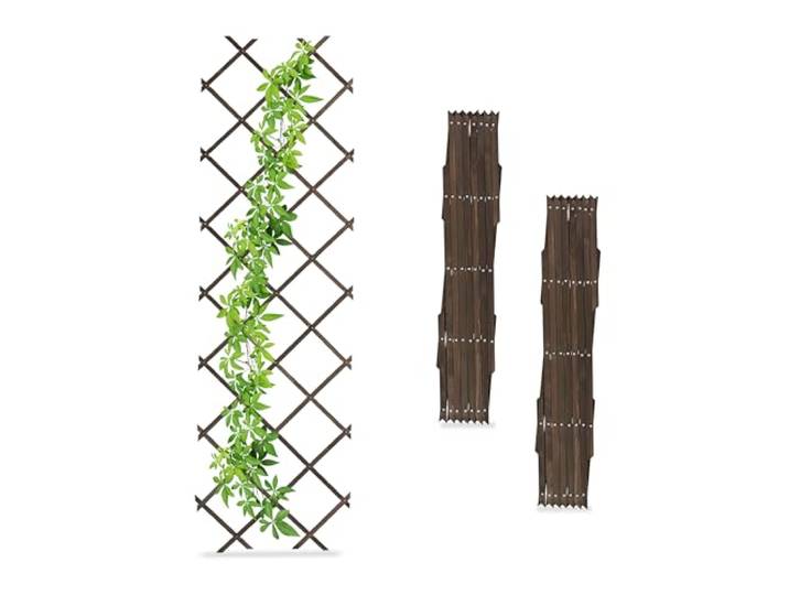 Relaxdays Tuteur à tomates\, en lot Pratique de 3\, Extensible\, Bois de Sapin\, pour Le Mur\, 180 x 60 cm\, Marron