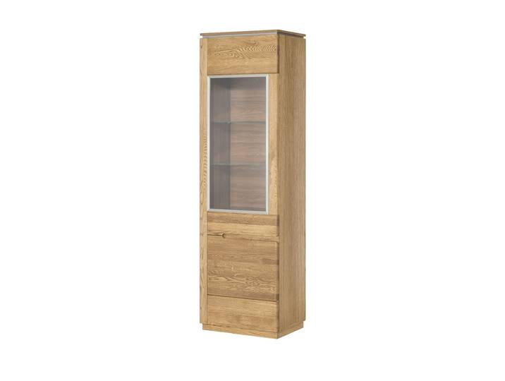 Vitrine, Massivholz, Eiche Rustikal, 198×58×42 cm, Rechts, Klassisch, Marengo I