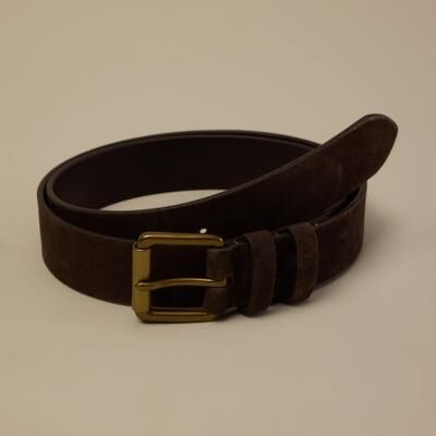 Lucky Brand Double Keeper Suede Belt - Men's Accessories Belts in Brown, Size 40
