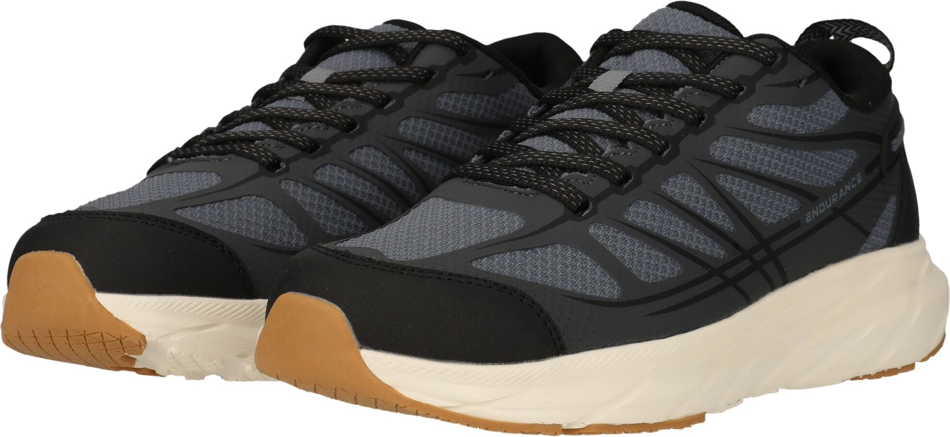 Sneaker ENDURANCE "Caden", Damen, Gr. 43, grau (schwarz, weiß), Kunstfaser, Lederimitat, Schuhe Sneaker, mit Allwetterprofil und gepolsterter Fersenpartie