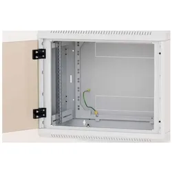 Triton Wall-mounted single-piece distribution cabinet 9U (w)600x(d)595 perforated door (9 HE, 19 Zoll Rack), Serverschrank, Grau