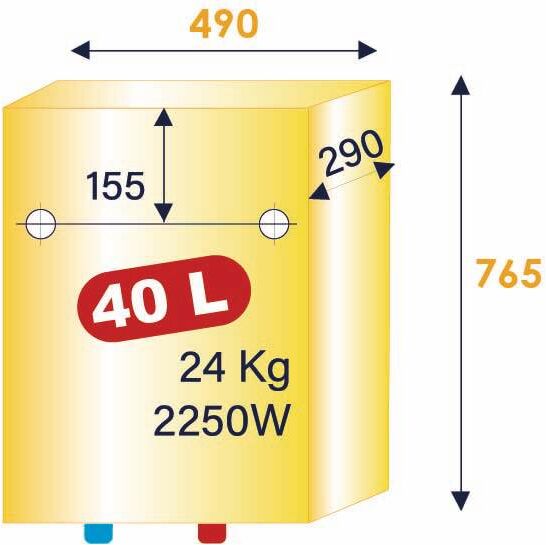 Chauffe-eau électrique connecté LINEO multipositions 40 L ATLANTIC 157205 Blanc