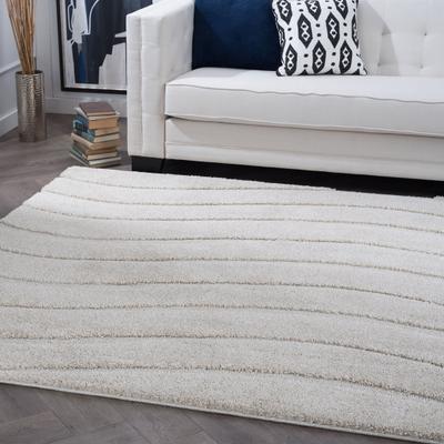 Alise Rugs Waverly Shag Industrial Stripe Indoor Area Rug - 6'7 x 6'7
