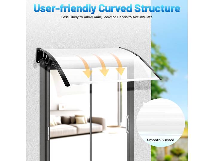 200/150Cm auvent porte d'entrée auvent toit Pent porche avant extérieur ombre Patio toit couverture de pluie
