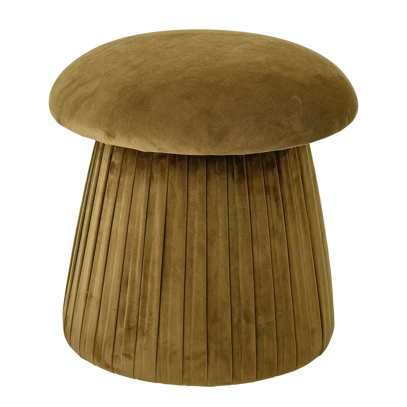 Bloomingville Roberta poef - Geel/Bruin - Velvet