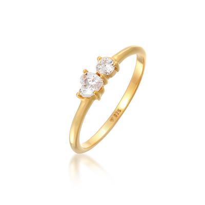 Silberring ELLI "Ring Herz Zirkonia Symbol Verlobung 925 Silber" Gr. 54, gold, Fingerringe, Damen, 54, Silber 925 (Sterlingsilber), Silberring