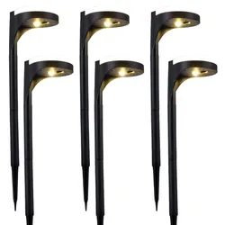Solarleuchte schwarz Steckleuchte Solar Gartenleuchte Solarlampe, Up Down Beleuchtung, 13x LED warmweiß, DxH 11x45 cm, 6er Set