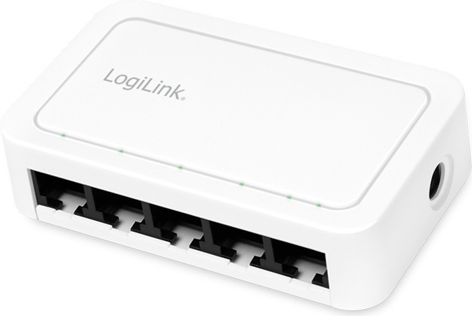 LogiLink NS0114 Professionele Desktop Gigabit Ethernet Switch, 5-poorts, wit