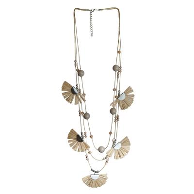 Collierkettchen STEUER "Kordel in beige 85 cm", beige (champagner), Halsketten, Damen, 85cm, Metall, L: 85