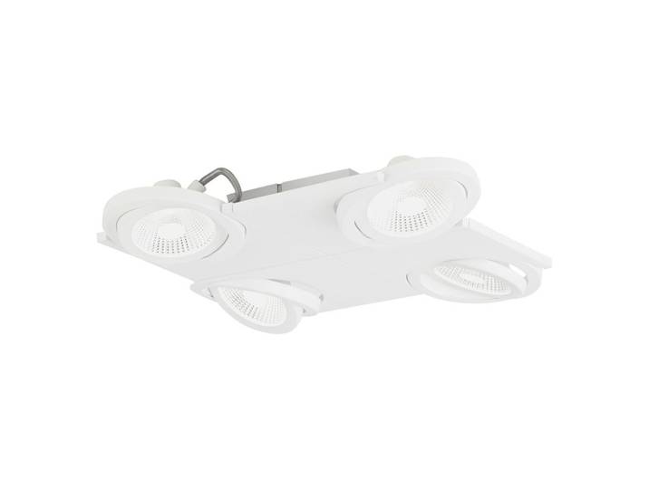 Eglo Led-Deckenleuchte Brea, Weiß, Metall, Glas, rechteckig, 37x6x37 cm, verstellbare Spotlights, Lampen & Leuchten, LED Beleuchtung, LED-Deckenleuchten