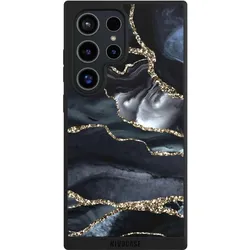 Nivocase Handyhülle für Samsung Galaxy S24 Ultra Hülle NIVOpure Case Schwarz Glitzer Look Marmor Trends (Samsung Galaxy S24 Ultra), Smartphone Hülle, Schwarz