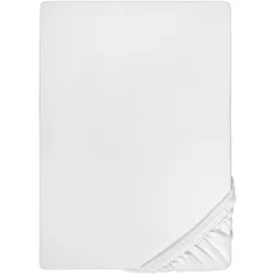 Biberna Jersey- Elastic- Spannbetttuch - Mehrere Farben (Größe: 140 x 200 cm - 160 x 220 cm / Farbe: Weiß)