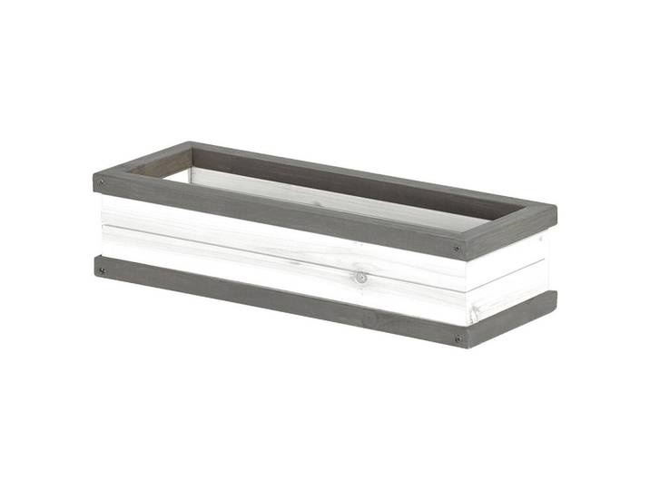 Blumenkasten, Grau, Weiss, Holz, Zeder, 54x11.5x19 cm, CE, FSC 100%, Spielzeug, Holzspielzeug
