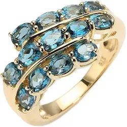 Itinga Topas Londonblue 2,40ct Ovalschliff Croisé-Ring Gold 375