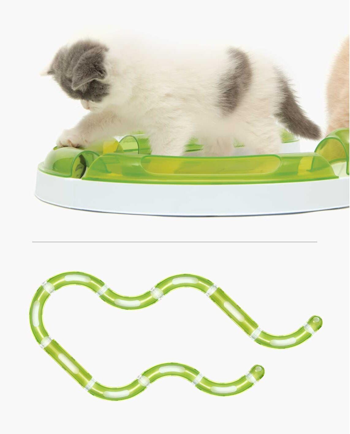 Katzen-Spielschiene CATIT "Senses Super", grün (grün, weiß), Kunststoff, Tierspielzeuge, Katzen-Spielschiene grün, weiß Einheitsgröße