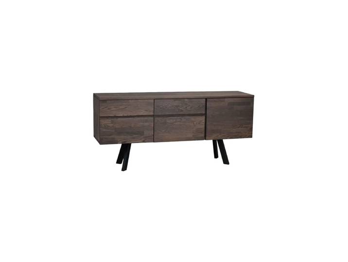 Design Sideboard „Fred“ aus massiver Eiche Dunkelbraun Rowico